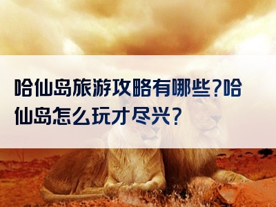 哈仙岛旅游攻略有哪些？哈仙岛怎么玩才尽兴？