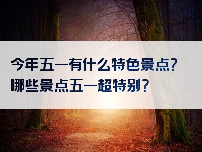 今年五一有什么特色景点？哪些景点五一超特别？