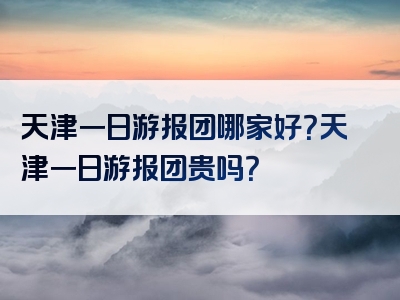 天津一日游报团哪家好？天津一日游报团贵吗？