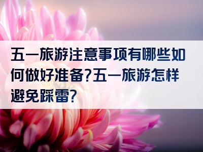 五一旅游注意事项有哪些如何做好准备？五一旅游怎样避免踩雷？