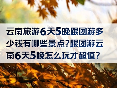 云南旅游6天5晚跟团游多少钱有哪些景点？跟团游云南6天5晚怎么玩才超值？