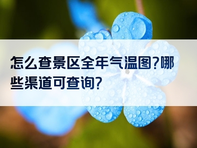 怎么查景区全年气温图？哪些渠道可查询？