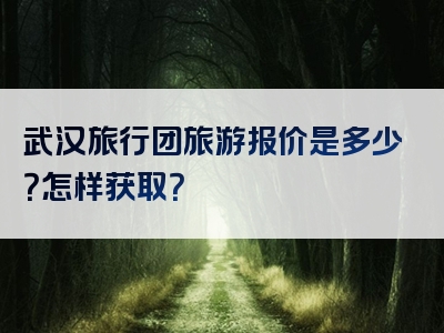 武汉旅行团旅游报价是多少？怎样获取？