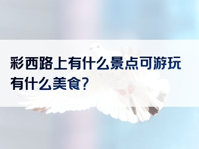 彩西路上有什么景点可游玩有什么美食？