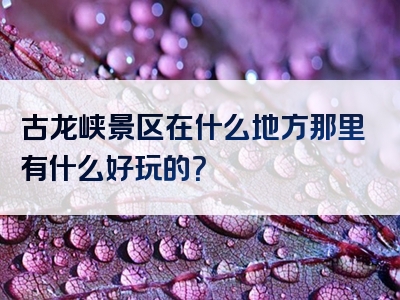 古龙峡景区在什么地方那里有什么好玩的？
