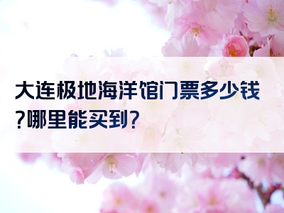 大连极地海洋馆门票多少钱？哪里能买到？