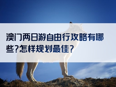 澳门两日游自由行攻略有哪些？怎样规划最佳？