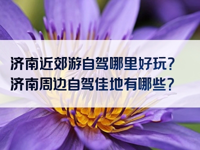 济南近郊游自驾哪里好玩？济南周边自驾佳地有哪些？
