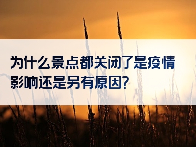 为什么景点都关闭了是疫情影响还是另有原因？