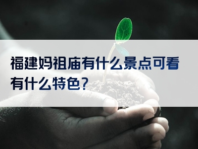 福建妈祖庙有什么景点可看有什么特色？