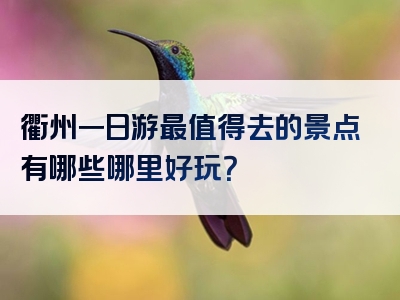 衢州一日游最值得去的景点有哪些哪里好玩？