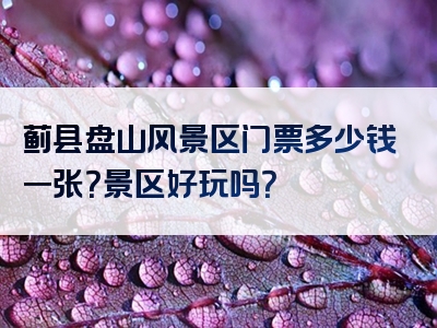 蓟县盘山风景区门票多少钱一张？景区好玩吗？