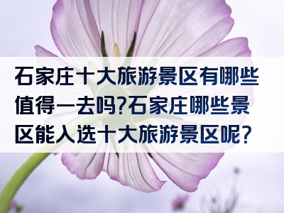 石家庄十大旅游景区有哪些值得一去吗？石家庄哪些景区能入选十大旅游景区呢？