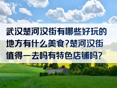 武汉楚河汉街有哪些好玩的地方有什么美食？楚河汉街值得一去吗有特色店铺吗？