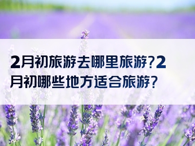 2月初旅游去哪里旅游？2月初哪些地方适合旅游？