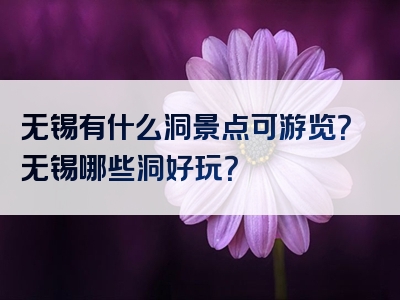 无锡有什么洞景点可游览？无锡哪些洞好玩？
