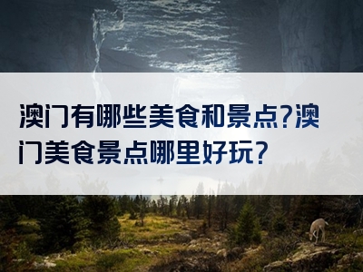 澳门有哪些美食和景点？澳门美食景点哪里好玩？