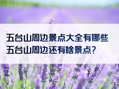 五台山周边景点大全有哪些五台山周边还有啥景点？