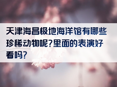 天津海昌极地海洋馆有哪些珍稀动物呢？里面的表演好看吗？