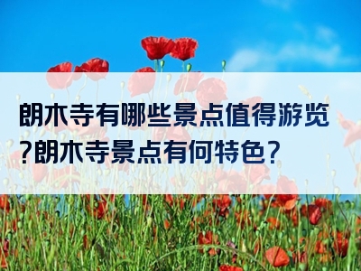 朗木寺有哪些景点值得游览？朗木寺景点有何特色？