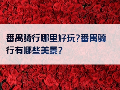 番禺骑行哪里好玩？番禺骑行有哪些美景？