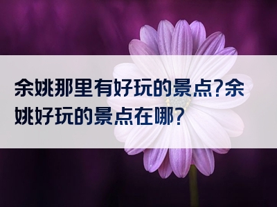 余姚那里有好玩的景点？余姚好玩的景点在哪？