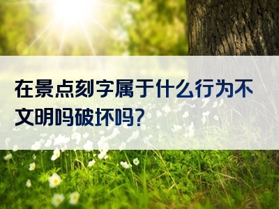 在景点刻字属于什么行为不文明吗破坏吗？