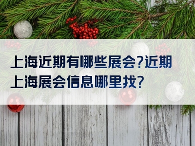 上海近期有哪些展会？近期上海展会信息哪里找？