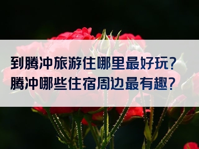 到腾冲旅游住哪里最好玩？腾冲哪些住宿周边最有趣？
