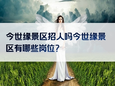 今世缘景区招人吗今世缘景区有哪些岗位？