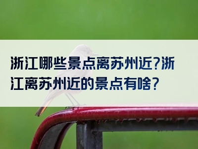 浙江哪些景点离苏州近？浙江离苏州近的景点有啥？