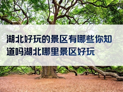 湖北好玩的景区有哪些你知道吗湖北哪里景区好玩