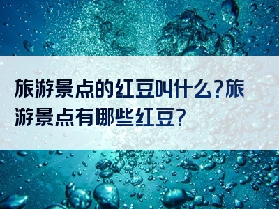 旅游景点的红豆叫什么？旅游景点有哪些红豆？