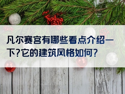 凡尔赛宫有哪些看点介绍一下？它的建筑风格如何？