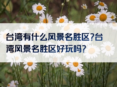 台湾有什么风景名胜区？台湾风景名胜区好玩吗？