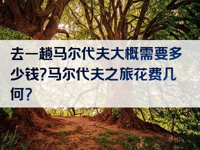 去一趟马尔代夫大概需要多少钱？马尔代夫之旅花费几何？