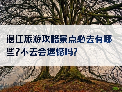 湛江旅游攻略景点必去有哪些？不去会遗憾吗？