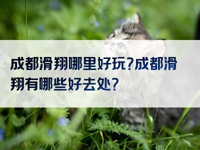 成都滑翔哪里好玩？成都滑翔有哪些好去处？