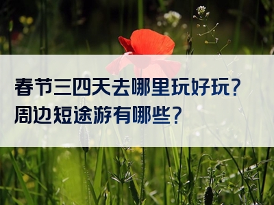 春节三四天去哪里玩好玩？周边短途游有哪些？