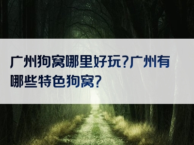 广州狗窝哪里好玩？广州有哪些特色狗窝？