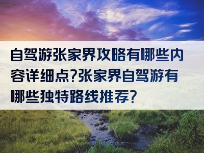 自驾游张家界攻略有哪些内容详细点？张家界自驾游有哪些独特路线推荐？