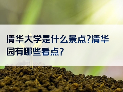 清华大学是什么景点？清华园有哪些看点？