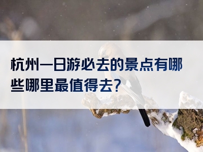 杭州一日游必去的景点有哪些哪里最值得去？