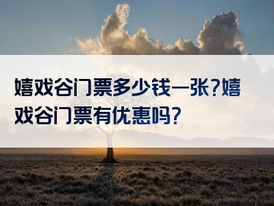 嬉戏谷门票多少钱一张？嬉戏谷门票有优惠吗？