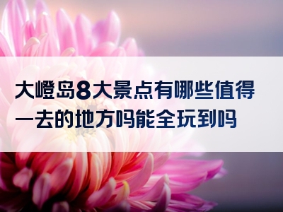 大嶝岛8大景点有哪些值得一去的地方吗能全玩到吗