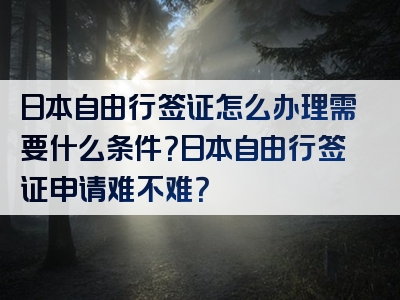 日本自由行签证怎么办理需要什么条件？日本自由行签证申请难不难？