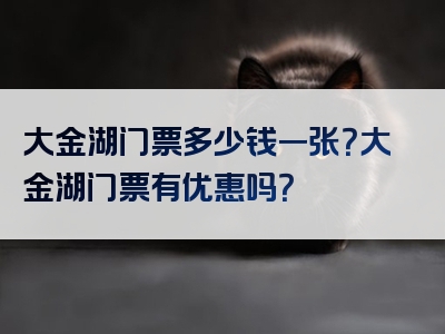 大金湖门票多少钱一张？大金湖门票有优惠吗？