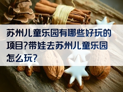 苏州儿童乐园有哪些好玩的项目？带娃去苏州儿童乐园怎么玩？