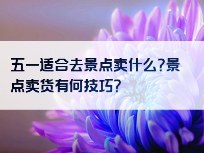 五一适合去景点卖什么？景点卖货有何技巧？