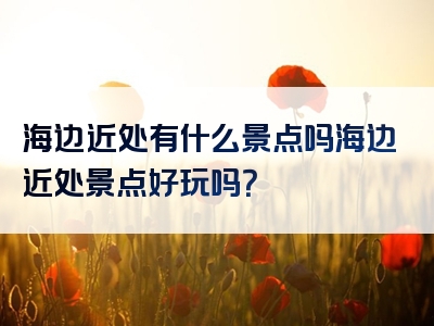 海边近处有什么景点吗海边近处景点好玩吗？